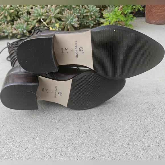 Corso Como Caldwell Tall Lace UP Boots New In Box 37.5M Coffee - Picture 6 of 8